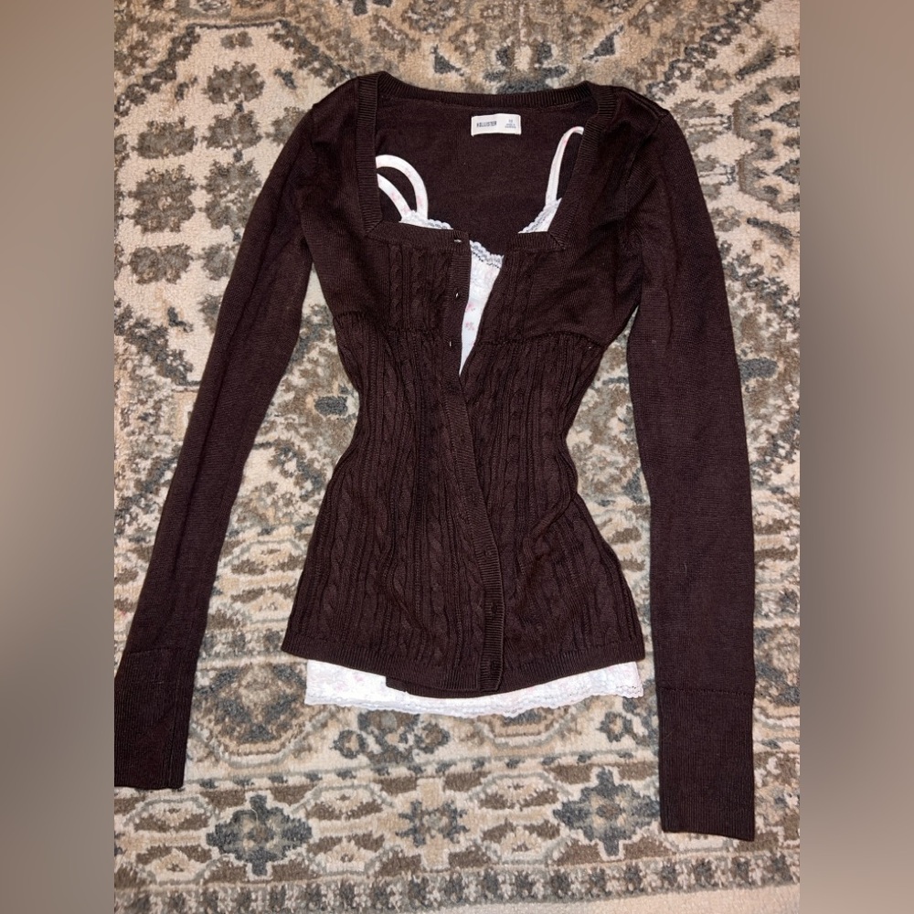 Hollister Y2K cardigan w/ tank